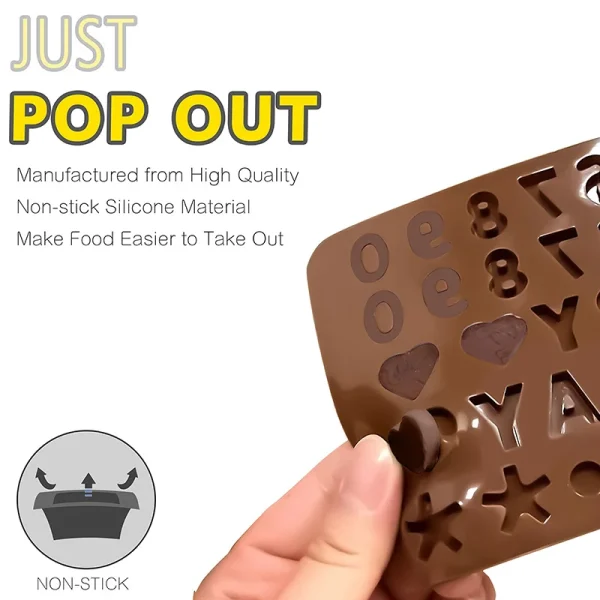 Molde de silicona letras y números (2 unidades)