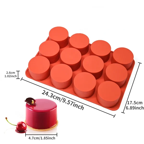 Molde cilíndrico de silicona