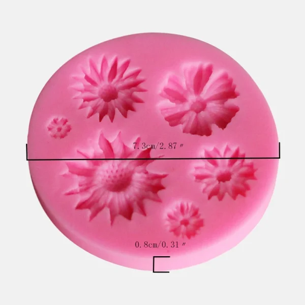 Molde de silicona flores 3D