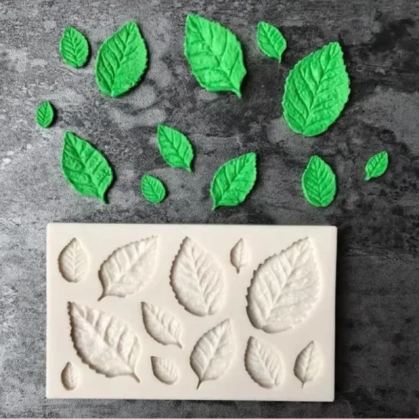 Molde de silicona 3D en forma de hojas